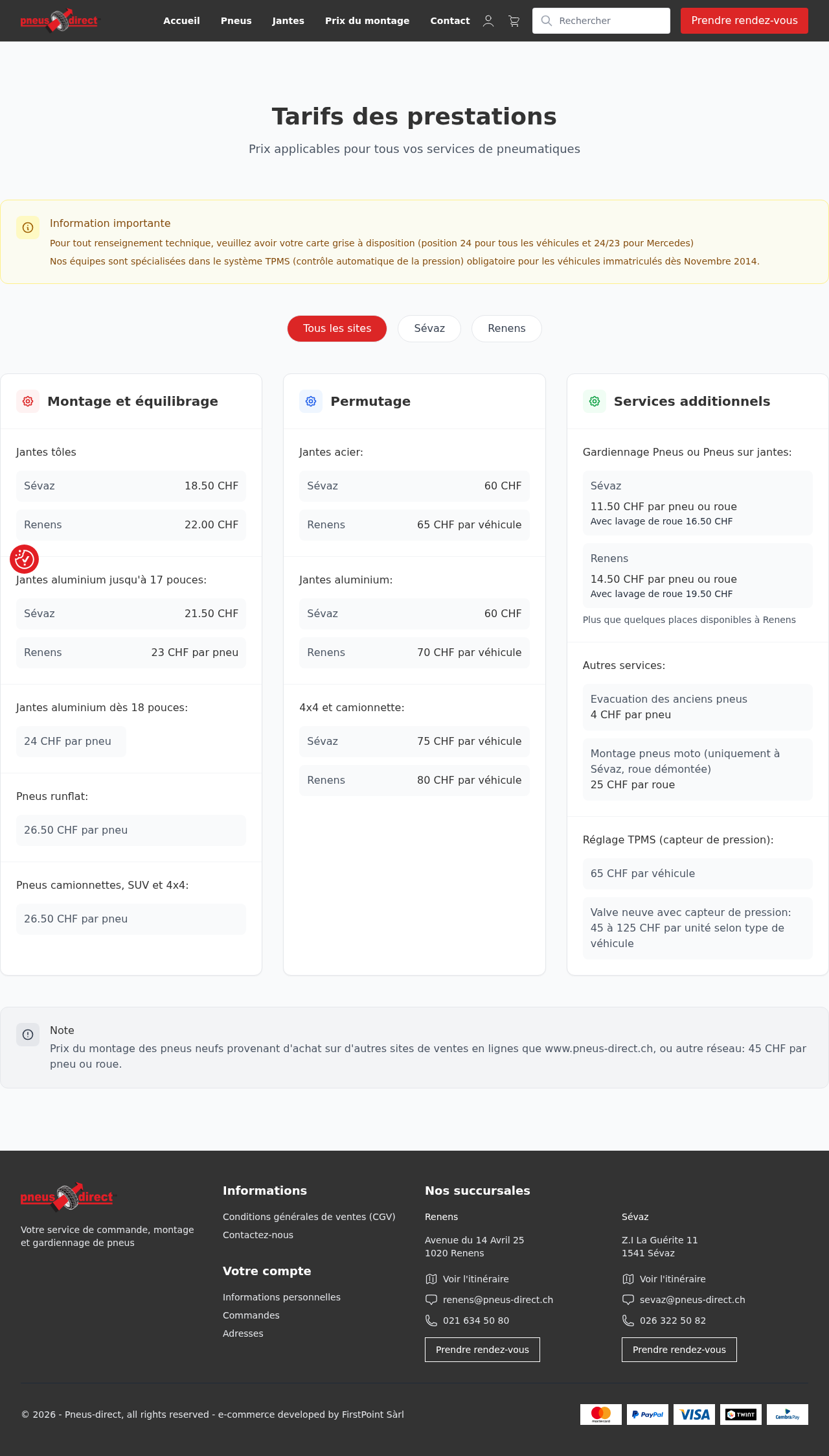 Page du site